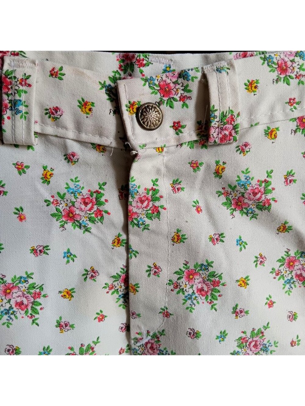 Vintage Girls 8 22x23 Bellbottom Pants 70's Floral Print 1970's Boho Disco